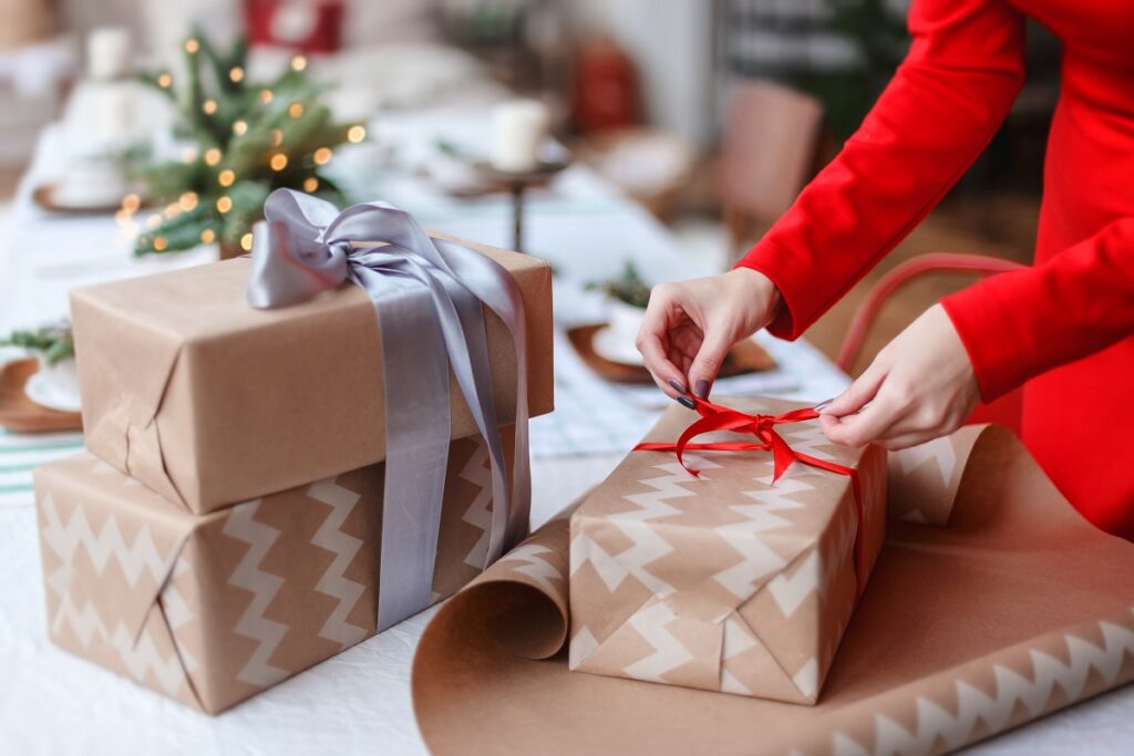 Wrapping Christmas presents